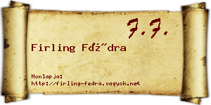 Firling Fédra névjegykártya